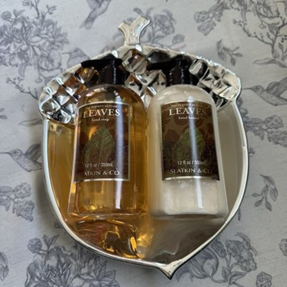 Bath Body Works The Perfect Autumn Leaves Hand Soap Lotion Set 12 oz Slatkin Co